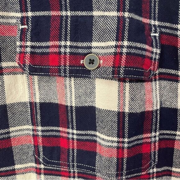 [XXL] Jach’s Men’s Red, Blue & Creme White Plaid Mid-Weight Button Down Shacket - Picture 11 of 15